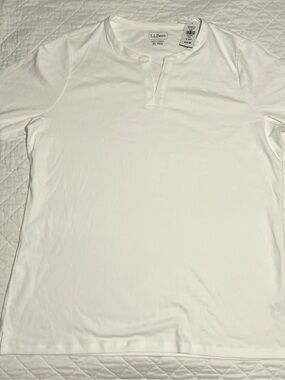 L.L. Bean Women's White Split-Neck Tunic